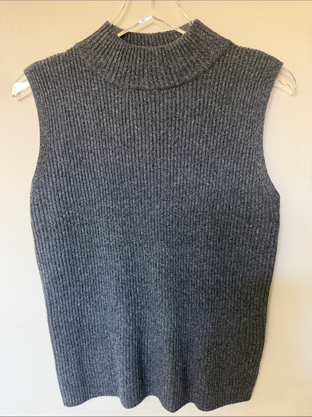 Halogen Heather Gray Sleeveless Mock Neck Sweater s M